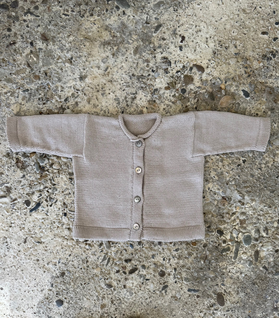 baby merino cardigan - oat